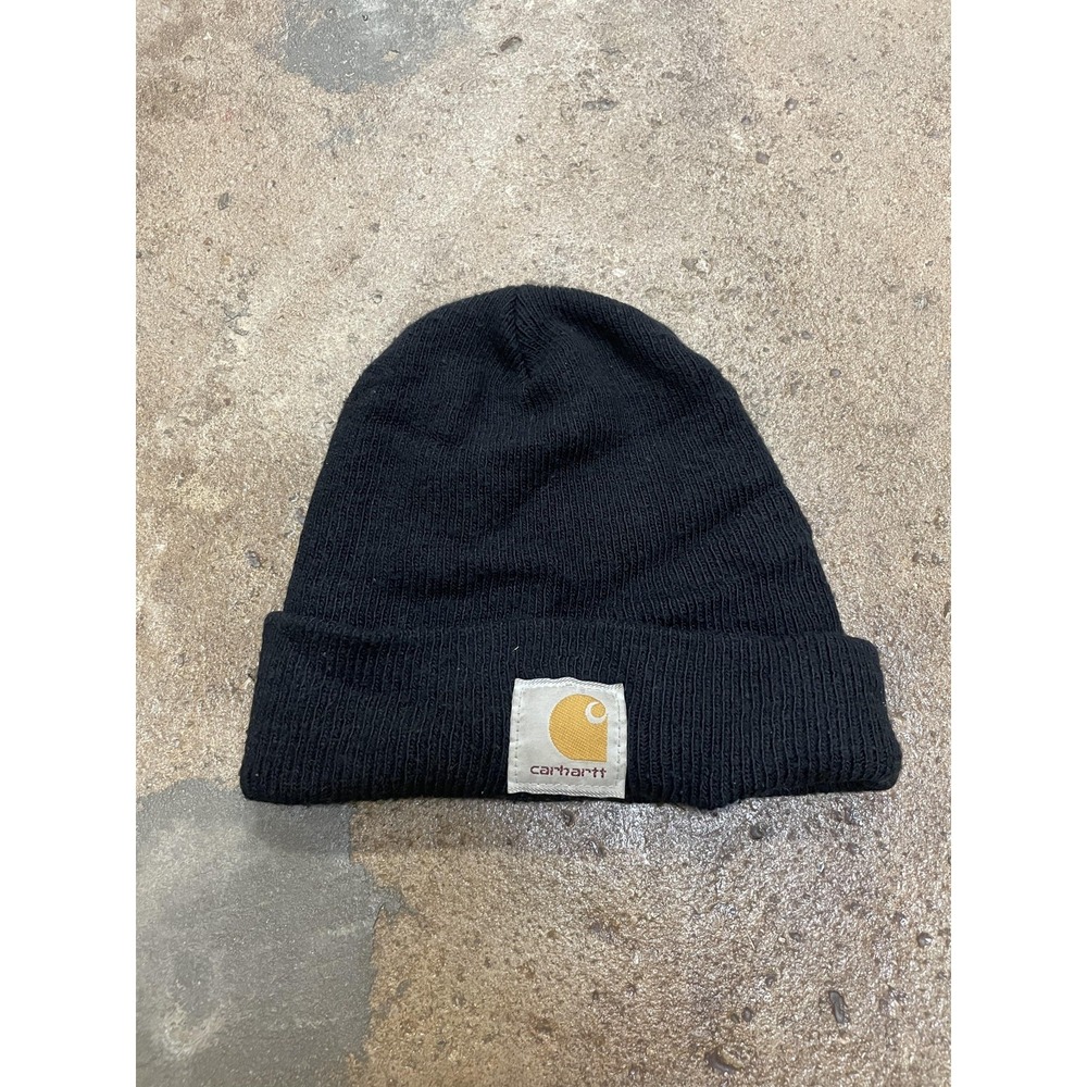 Carhartt Beanie Mens One Size Black Knit Watch Hat Cuffed Workwear A18BLK